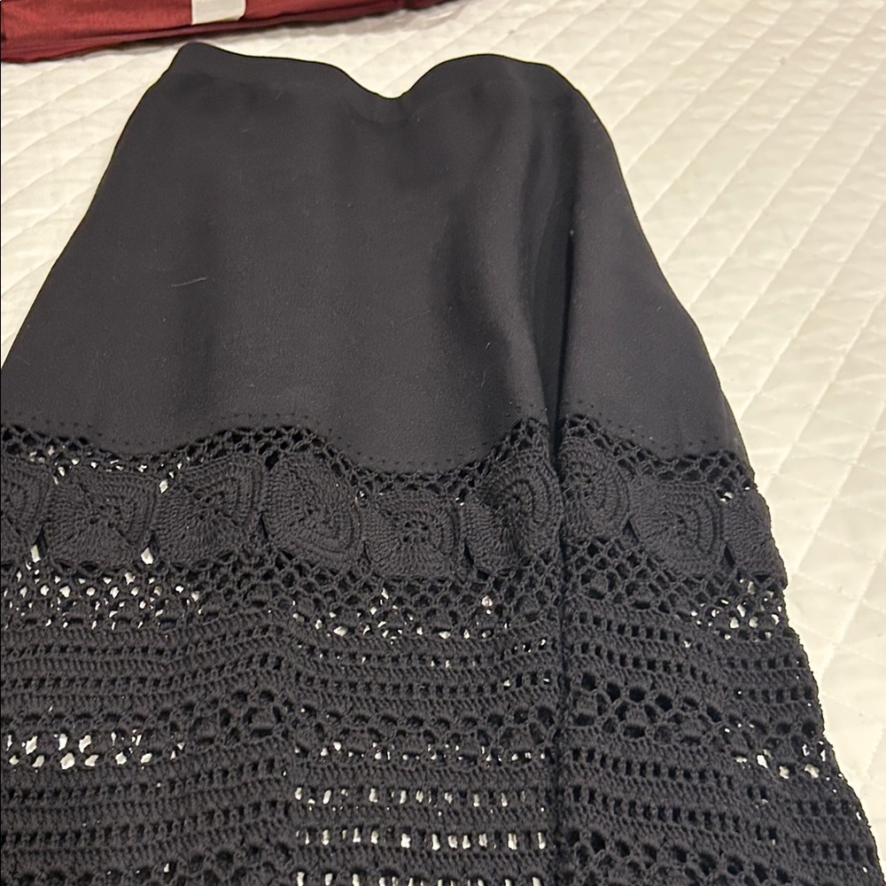 Jonathan Simkhai Black Crochet Midi Skirt